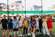 The girls' futsal team of Shivapuri College.
