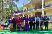 Students of Adarsha Bal Secondary School during a Tihar event.