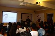 Students participating in an interactive session with The Storytellers to enhance their communication and narrative skills.