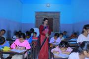 New students attending the entrance examination for admission in different classes (nursery to class 9)