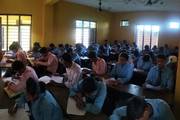 Students of Shree Secondary School appearing for their examinations.