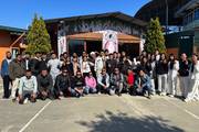 Hotel Management students during their hike to Boshan Hill and Taudaha.