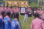 Students participating in an awareness program focused on the prevention of human trafficking.