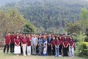 A beautiful moment captured, students and staff together.
