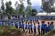 students in the morning assembly