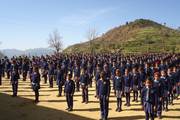 Morning Assembly: Students Gathered for Daily Prayer and Discipline at Janasewa Model Secondary School
