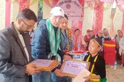 Prize distribution ceremony during the school anniversary