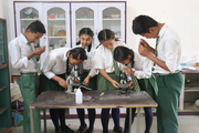 Students learning in science lab