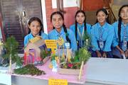 Students showcasing their innovative models during a science project exhibition.