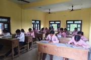 students attending internal examination