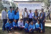 Group photo of students with teachers