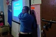 Traffic awareness and road safety session for students.
