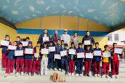 Godawari Residential School students with their Trophies and Certificates.