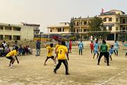 students participating in volleyball competition