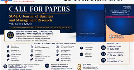 Call for Papers – SOMTU Journal of Business and Management Research, Vol. 4, Issue 1 (2026)