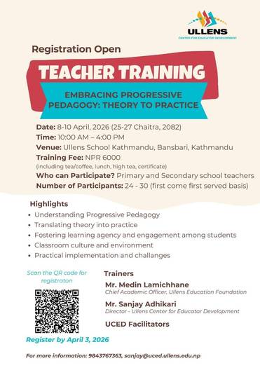Teacher Training on Progressive Pedagogy: Ullens Center for Educator Development