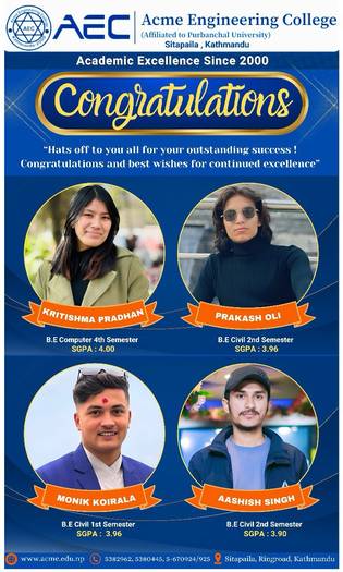 Acme Engineering College Students Achieve Top SGPA Scores in Semester Exams
