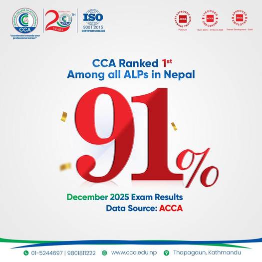 CCA Achieves Highest Pass Percentage Among ALPs in Nepal in the December 2025 ACCA Exam Session