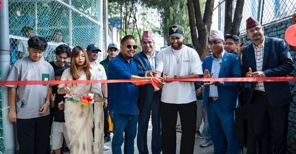 Cricket Practice Ground Inaugurated at Uniglobe, New Baneshwor by Harmeet Singh