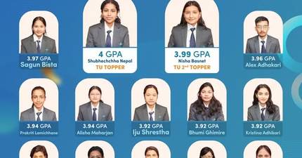 Historic Achievement of Kathmandu Model College: Nepal First and Second in BBA; 12 Students Score Above 3.9 GPA