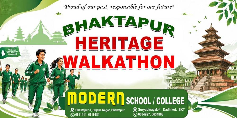 Bhaktapur Heritage Walkathon Held to Promote Cultural Awareness Among Grade 11 Students of Modern School/College