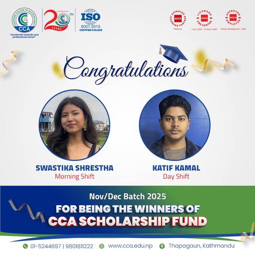 CCA Scholarship Fund Exam Winners Announced for November/December 2025 Batch