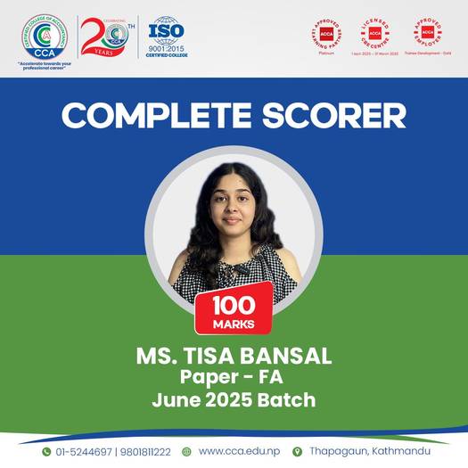 Two CCA Students Achieve a Perfect 100 in Their First ACCA Paper (FA)