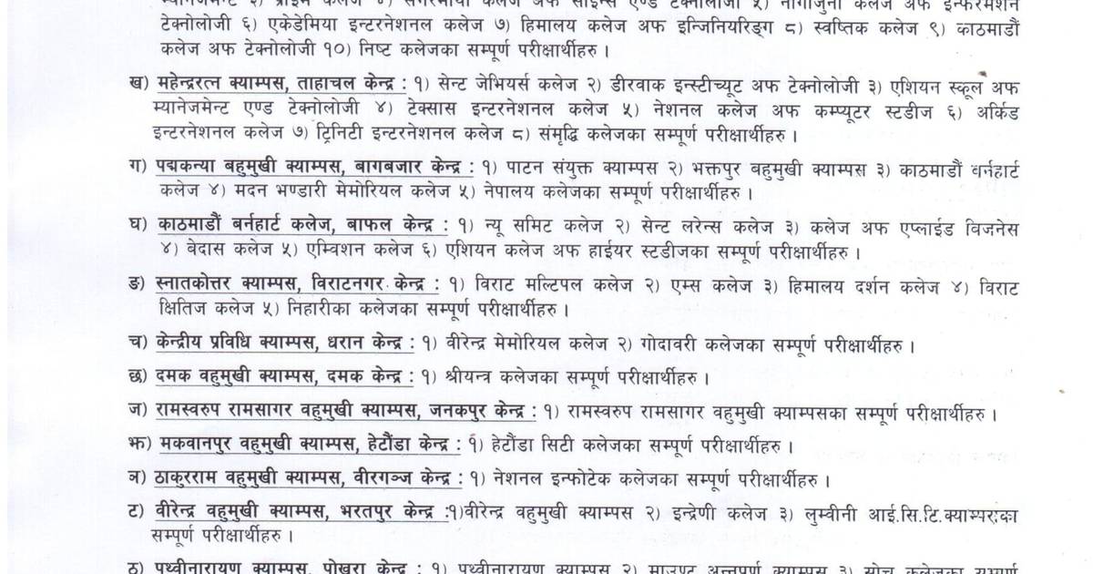 BSc CSIT Sixth Semester Examination Center TUIoST Edusanjal