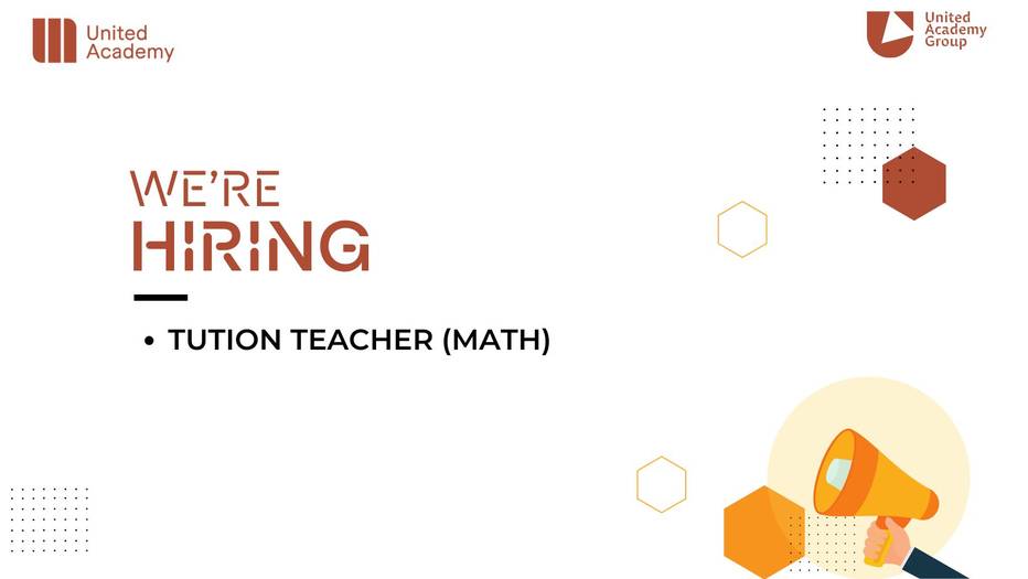 Vacancy Open for Tution Teacher (Math) at United Academy