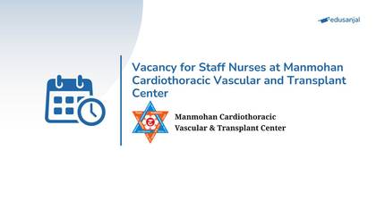 Vacancy for Staff Nurses at Manmohan Cardiothoracic Vascular and Transplant Center