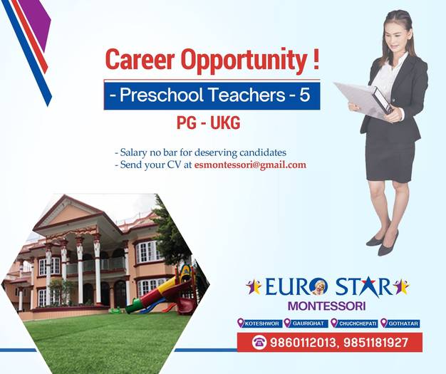 Vacancy Announcement: Preschool/Montessori Teachers & Caregivers at Euro-Star Montessori School
