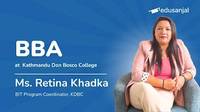 Exploring BBA at Kathmandu Don Bosco College (KDBC) with Ms. Retina Khadka