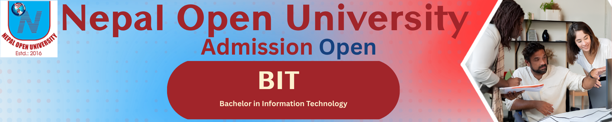 BIT Admission Open at Nepal Open University - 2083