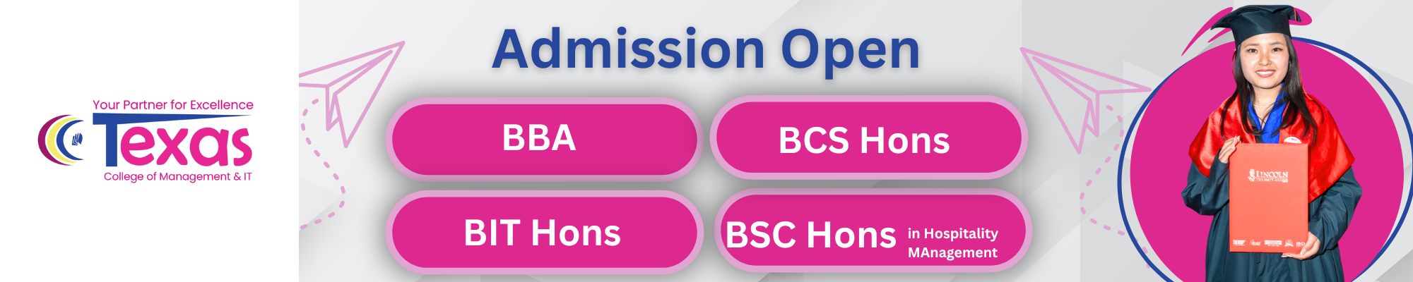 Admissions Open for Bachelor Programs at Texas College of Management and IT