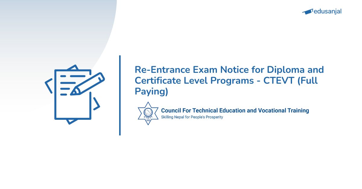 CTEVT Diploma and Certificate Level Programs - (Full Paying) Admission Notice 2082 (Except Health Sciences)