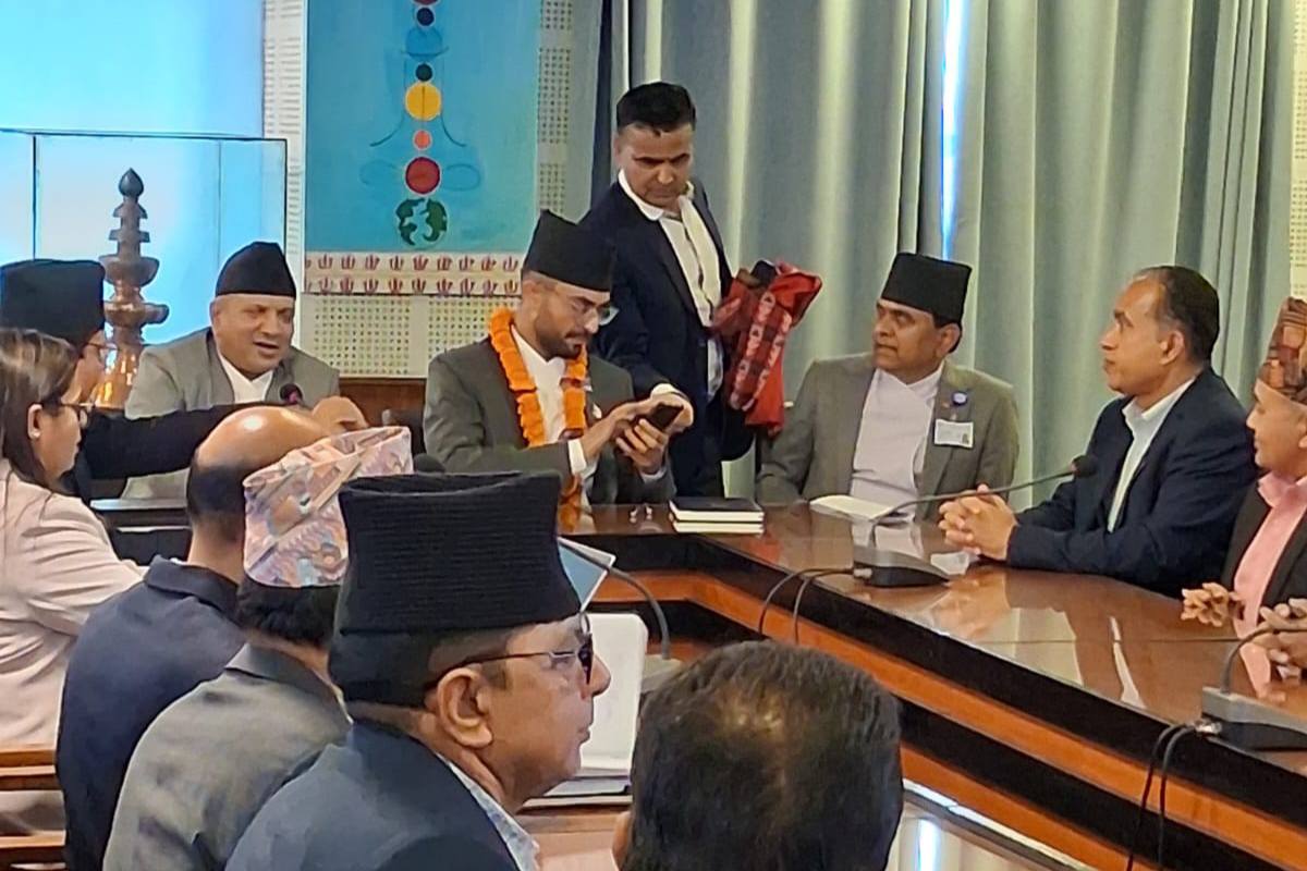Sasmit Pokharel taking oath of office and secrecy